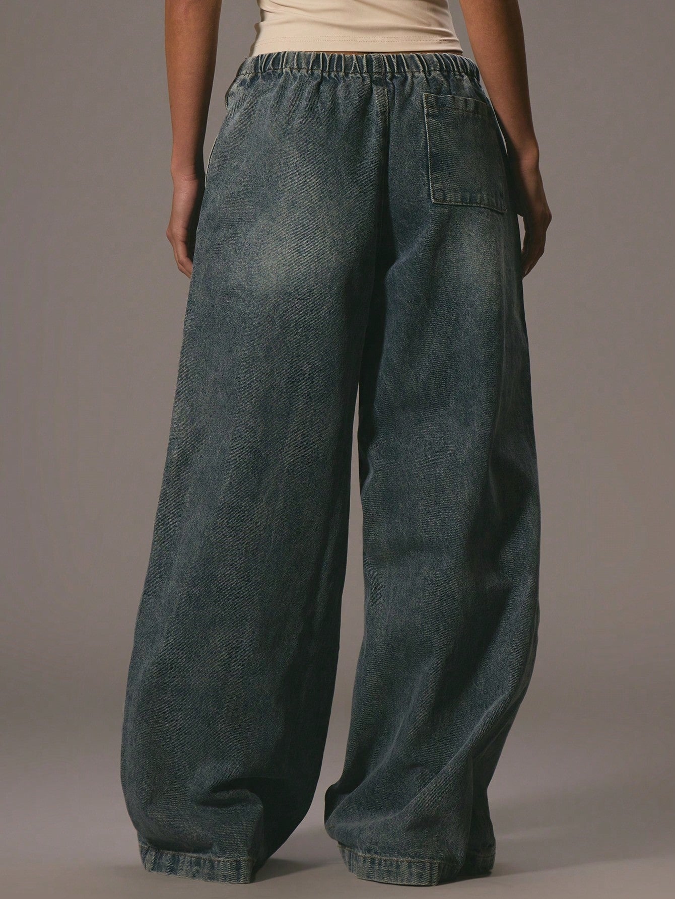 Pantalon en denim à cordon