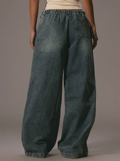 Pantalon en denim à cordon