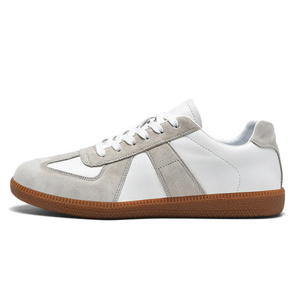 Chaussures sport rétro en cuir de porc et toile japonaise , style décontracté
