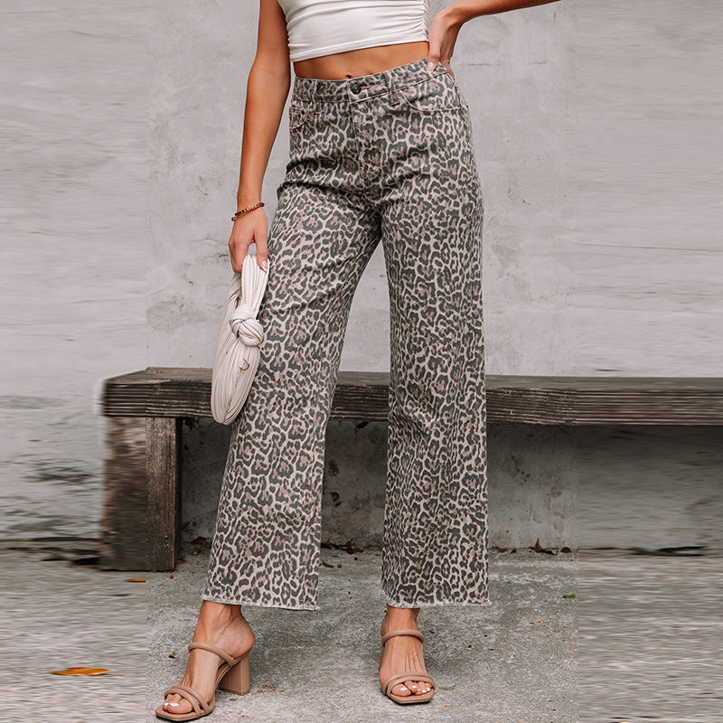 Jeans personnalisés à taille haute et effilochés