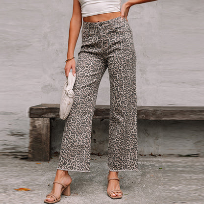 Jeans personnalisés à taille haute et effilochés
