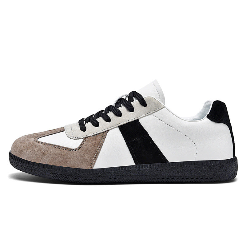 Chaussures sport rétro en cuir de porc et toile japonaise , style décontracté