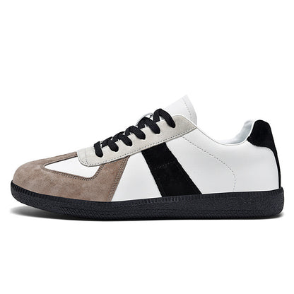 Chaussures sport rétro en cuir de porc et toile japonaise , style décontracté