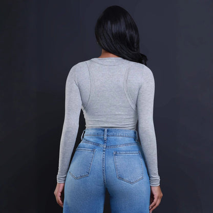 Jean droit déchiré ample à taille haute