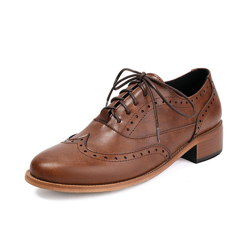 Chaussures rétro britanniques Oxford décontractées à lacets