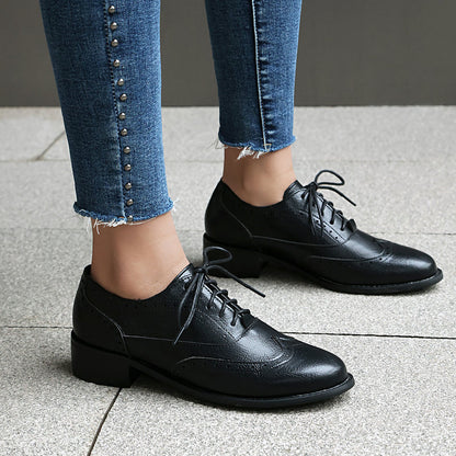 Chaussures rétro britanniques Oxford décontractées à lacets