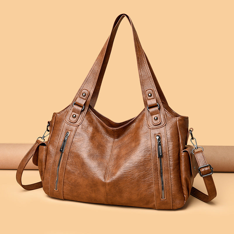 Sac femme uni rétro à texture simple
