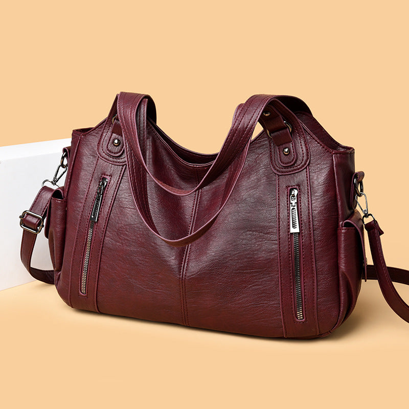 Sac femme uni rétro à texture simple