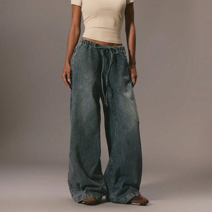 Pantalon en denim à cordon