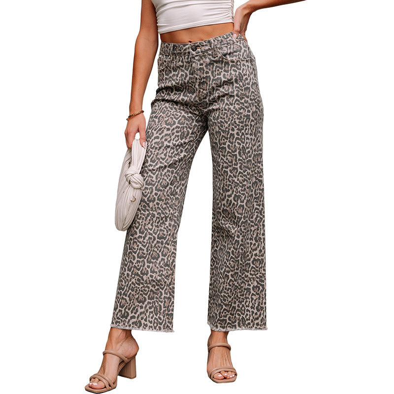 Jeans personnalisés à taille haute et effilochés